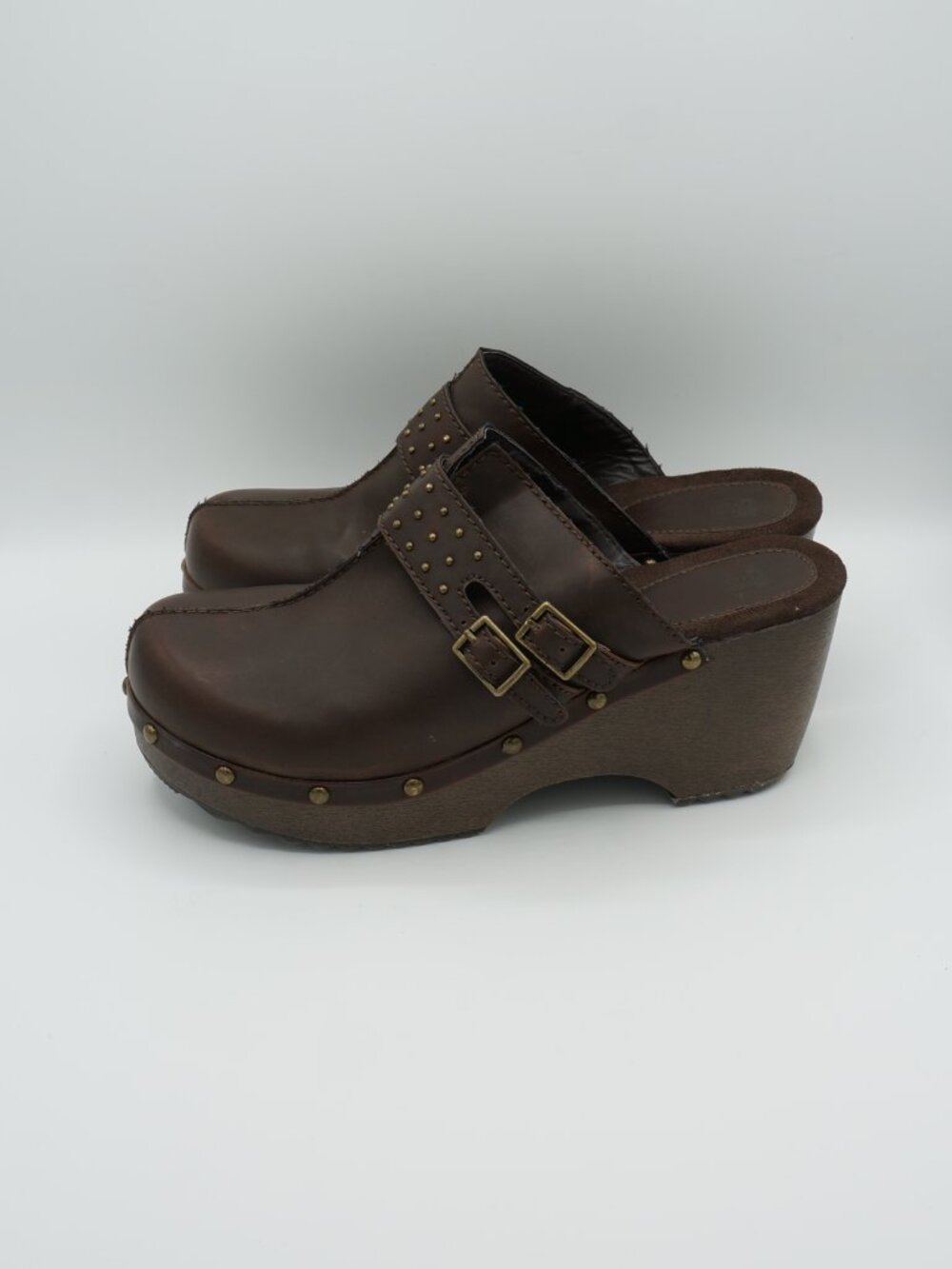 Route 66 Women's Camden Brown Studded Chunky Clogs Mules Size 8.5 - Picture 2 of 12